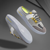 Woakers Grey Woven Design Mule Sneakers For Man